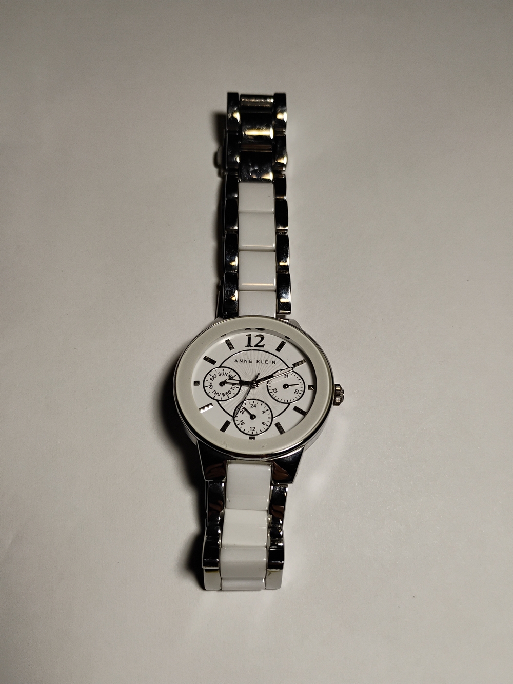 Anne Klein White and Silver Men's Bracelet Watch